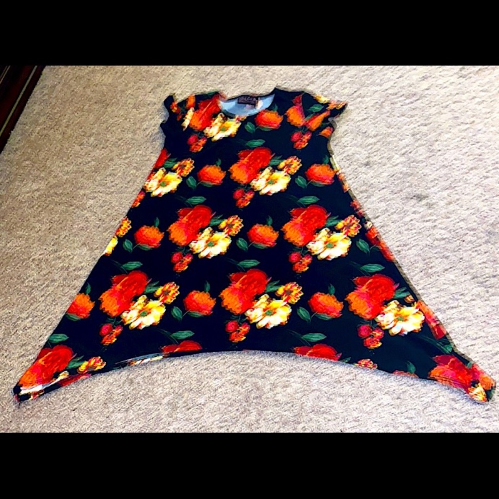 KIDS CAN’T MISS Floral Asymmetrical Dress